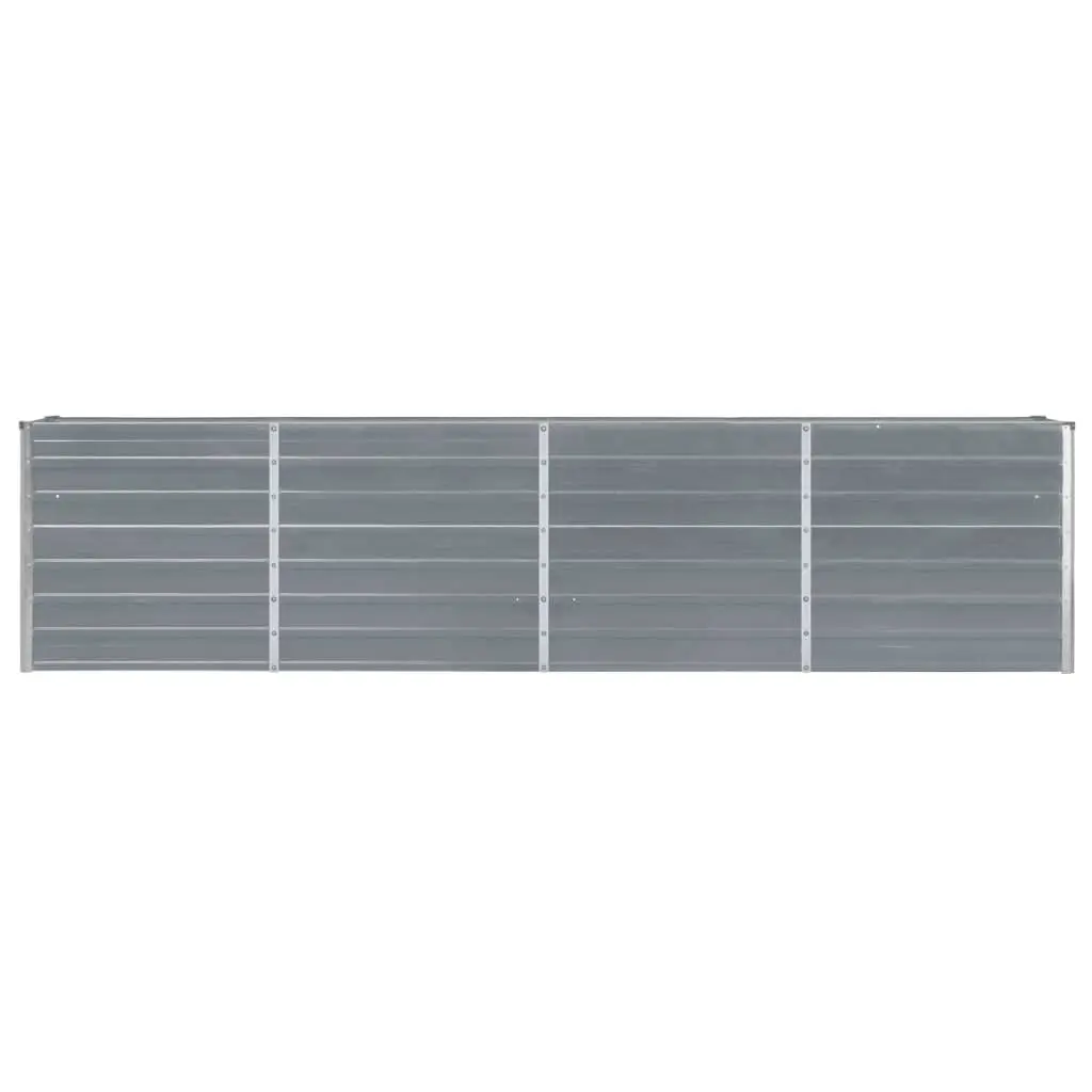 Raised Garden Bed Galvanised Steel Grey 320x40x77 cm Rectangular Planter