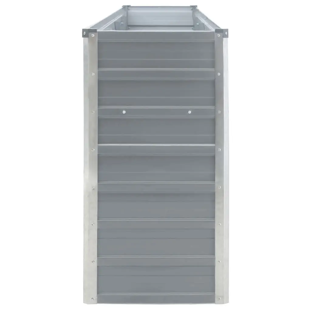 Raised Garden Bed Galvanised Steel Grey 320x40x77 cm Rectangular Planter