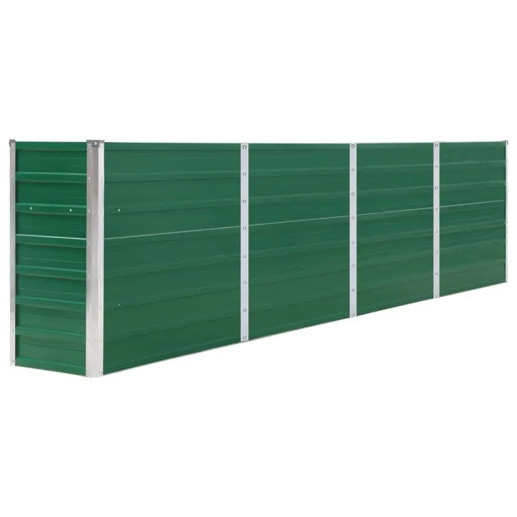 Raised Garden Bed Galvanised Steel 320x40x77cm Green Outdoor Balcony Planter Box