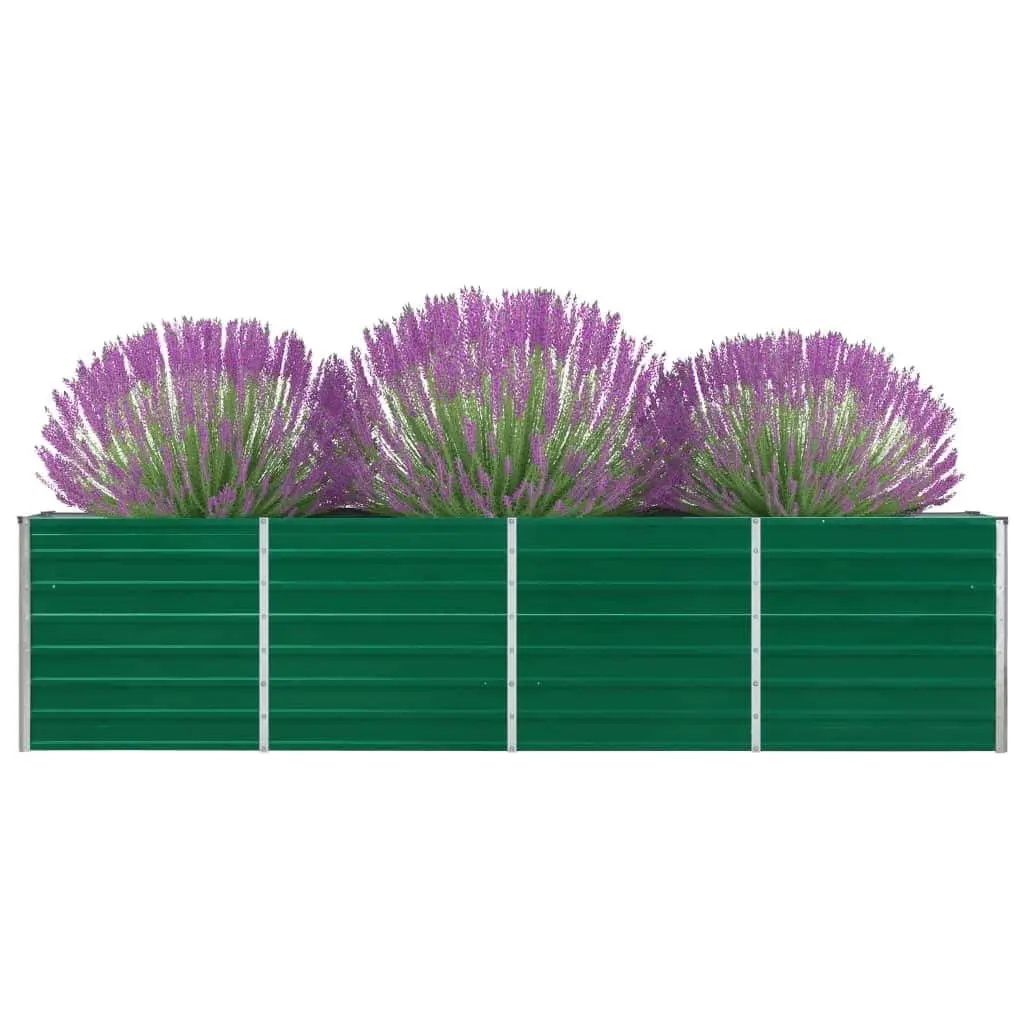 Raised Garden Bed Galvanised Steel 320x40x77cm Green Outdoor Balcony Planter Box