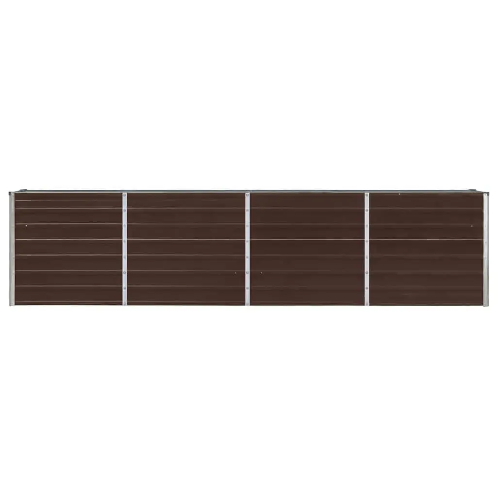 Galvanised Steel Raised Garden Bed Brown Rectangular 320x40x77 cm