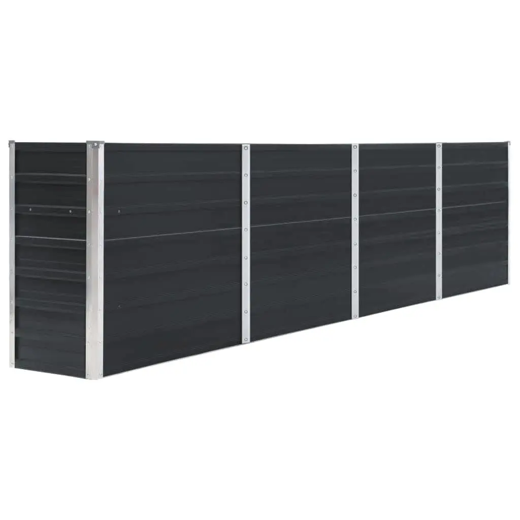 Raised Garden Bed Galvanised Steel Anthracite 320x40x77 cm