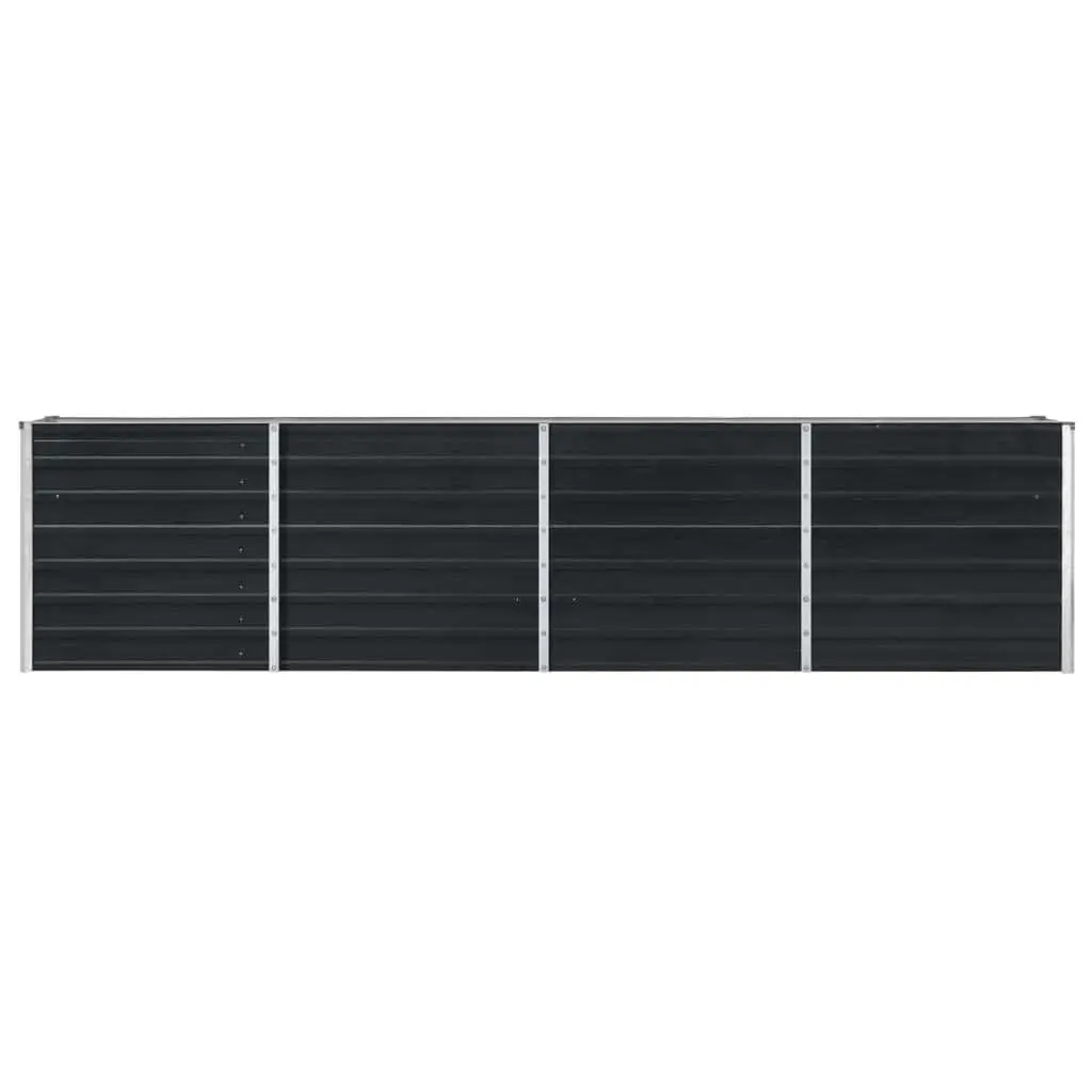 Raised Garden Bed Galvanised Steel Anthracite 320x40x77 cm