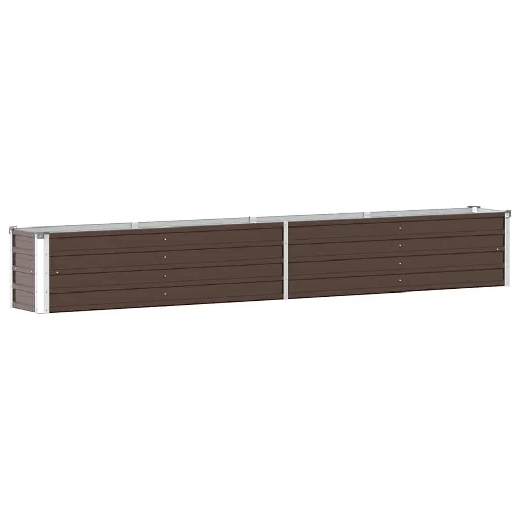 Raised Garden Bed Galvanised Steel Brown Deep Wide Planter for Outdoor Patio Yard Flowers Vegetables Herbs