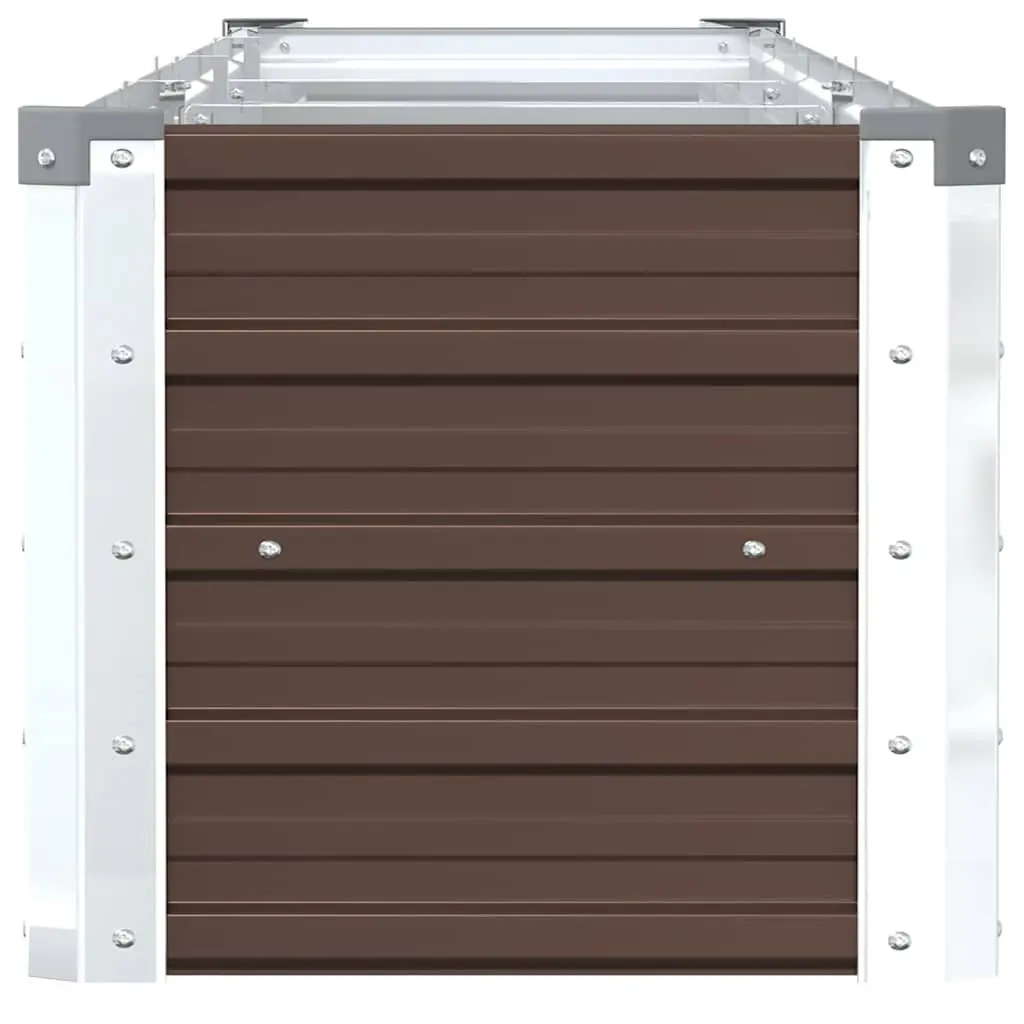 Raised Garden Bed Galvanised Steel Brown Deep Wide Planter for Outdoor Patio Yard Flowers Vegetables Herbs