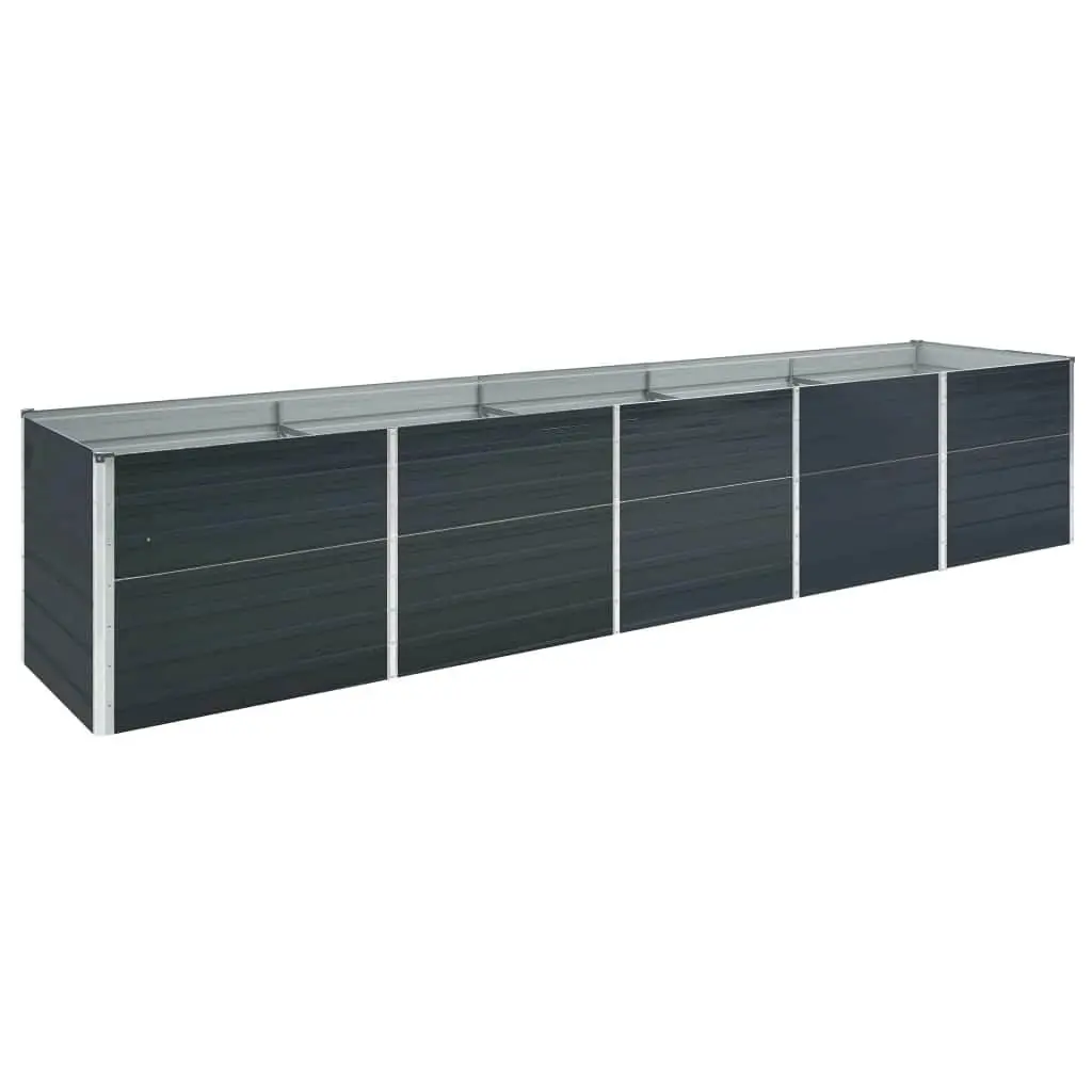 Galvanised Steel Raised Planter Box 400x80x45cm Anthracite Weather Resistant Garden Bed