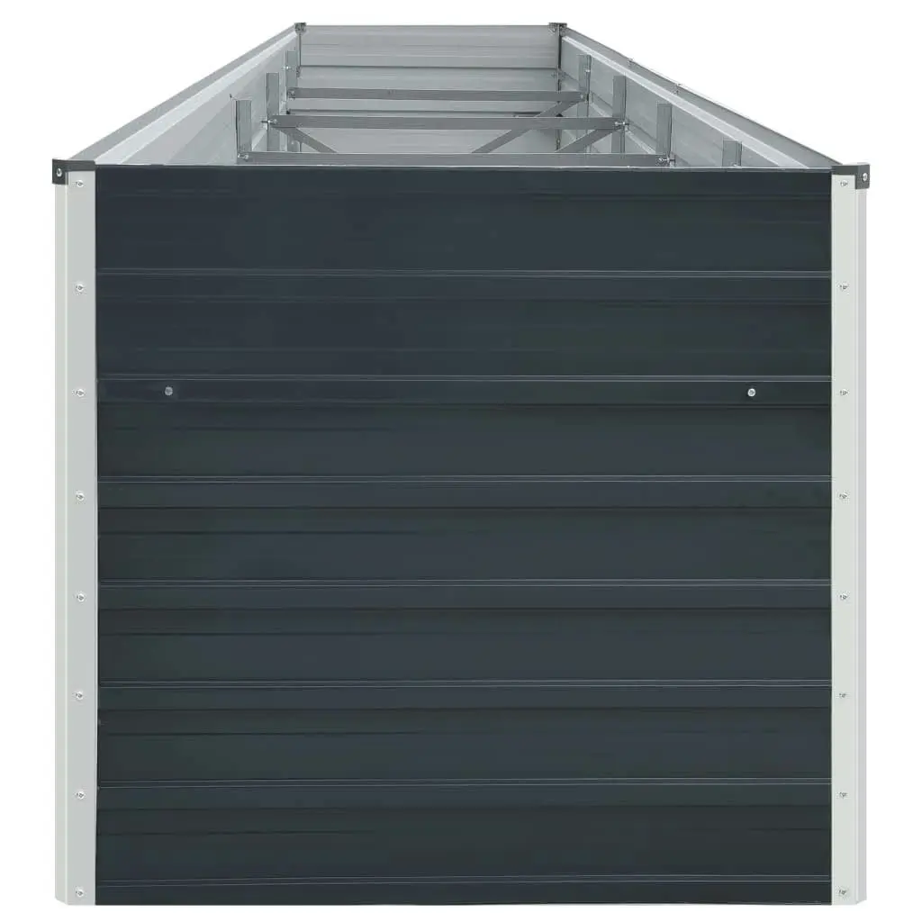 Galvanised Steel Raised Planter Box 400x80x45cm Anthracite Weather Resistant Garden Bed