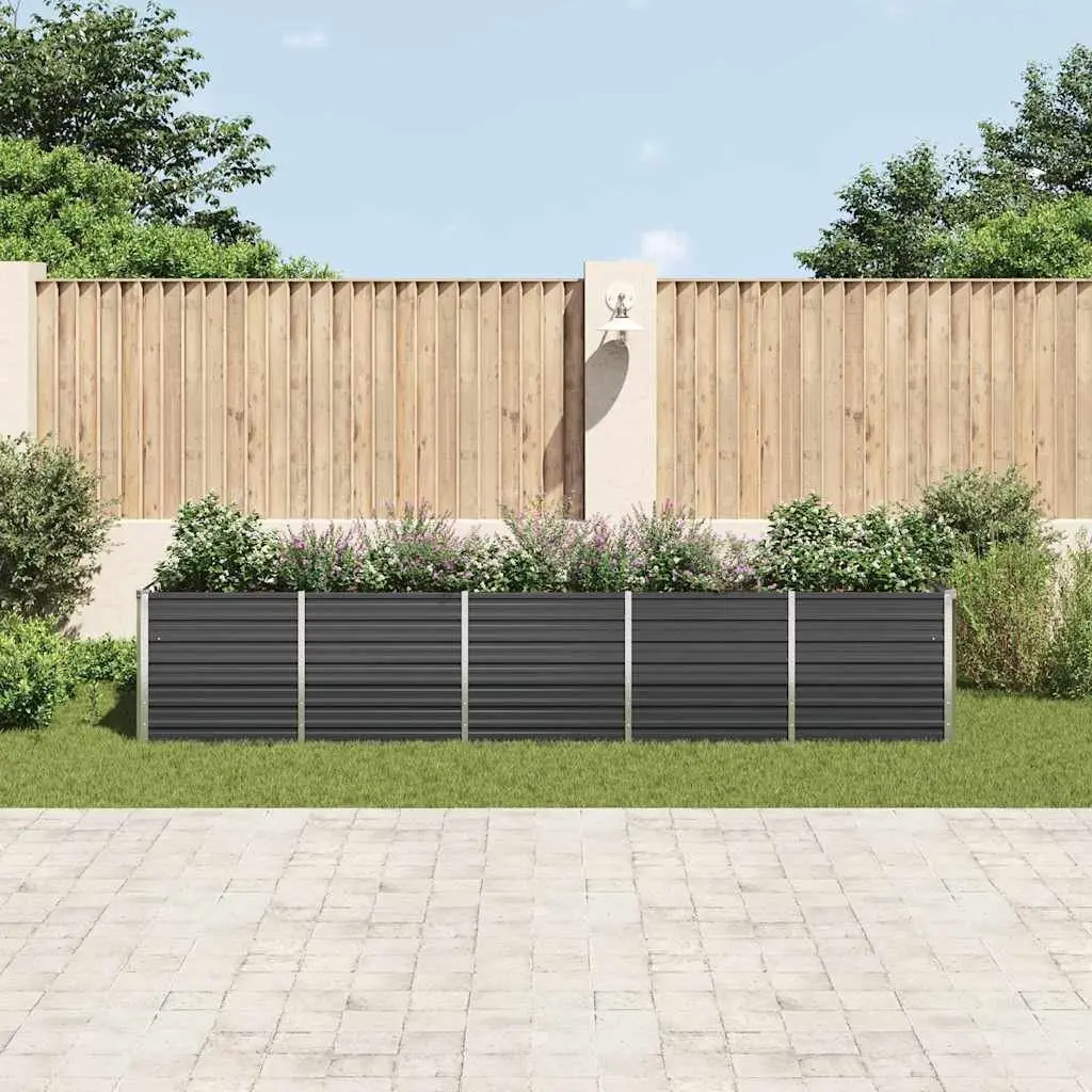 Raised Garden Bed Galvanised Steel Planter Box Outdoor 400 x 80 x 77 cm