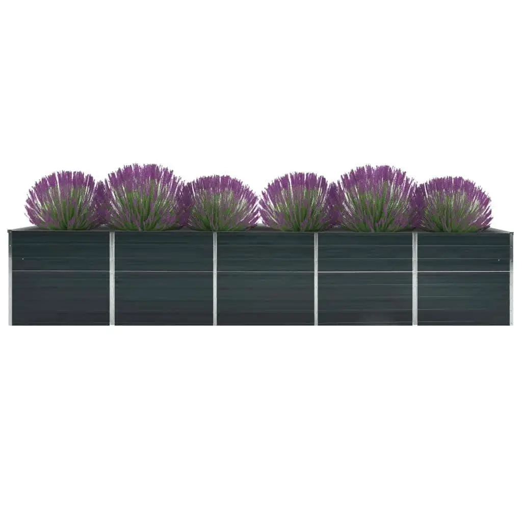Raised Garden Bed Galvanised Steel Planter Box Outdoor 400 x 80 x 77 cm