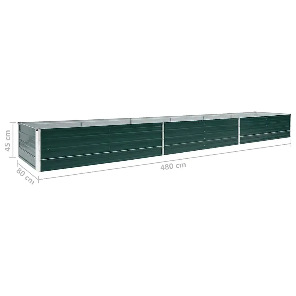 Garden Raised Bed Planter Box Galvanised Steel Green 480 x 80 x 45 cm