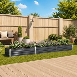 Raised Garden Bed Planter Box Outdoor Galvanised Steel 480x80x45cm Anthracite