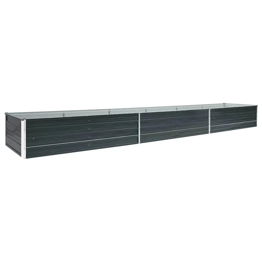 Outdoor Raised Garden Bed Galvanised Steel Anthracite 480cm x 80cm x 45cm