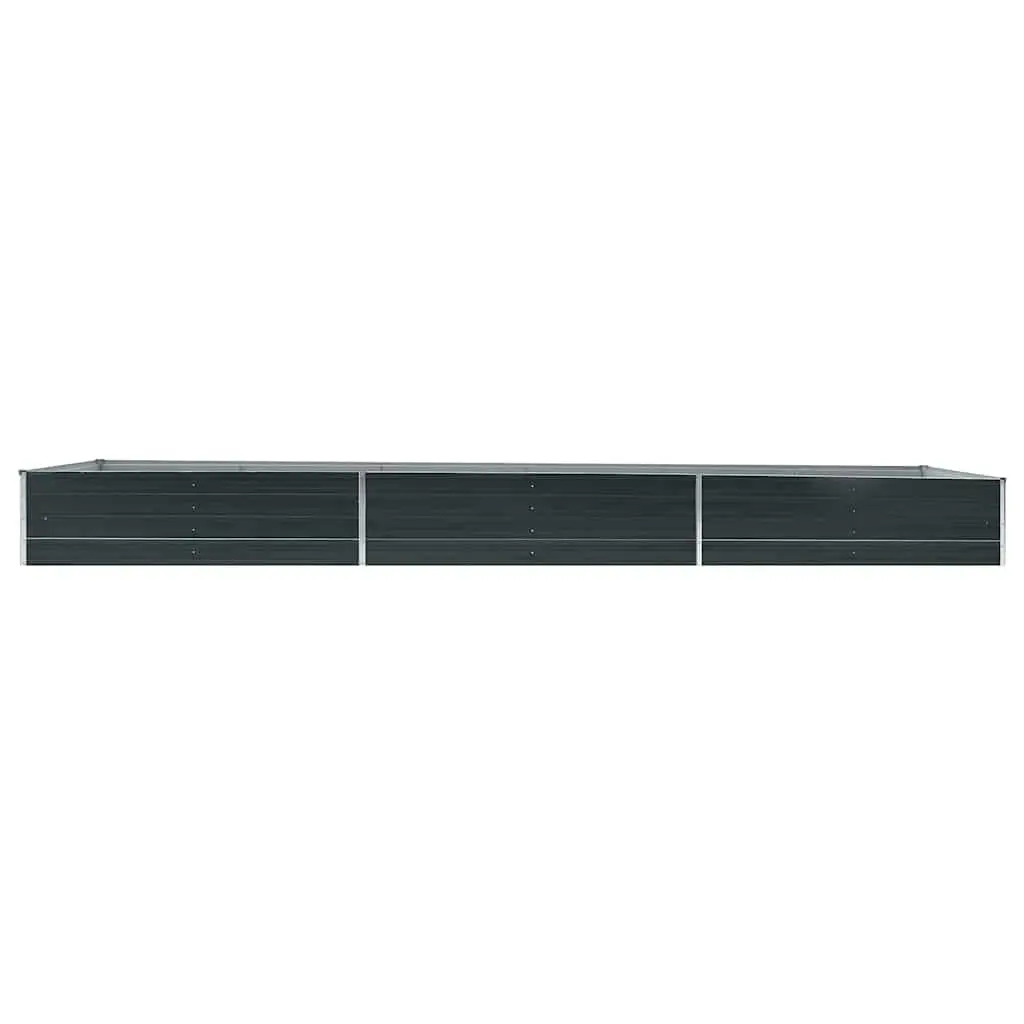 Outdoor Raised Garden Bed Galvanised Steel Anthracite 480cm x 80cm x 45cm