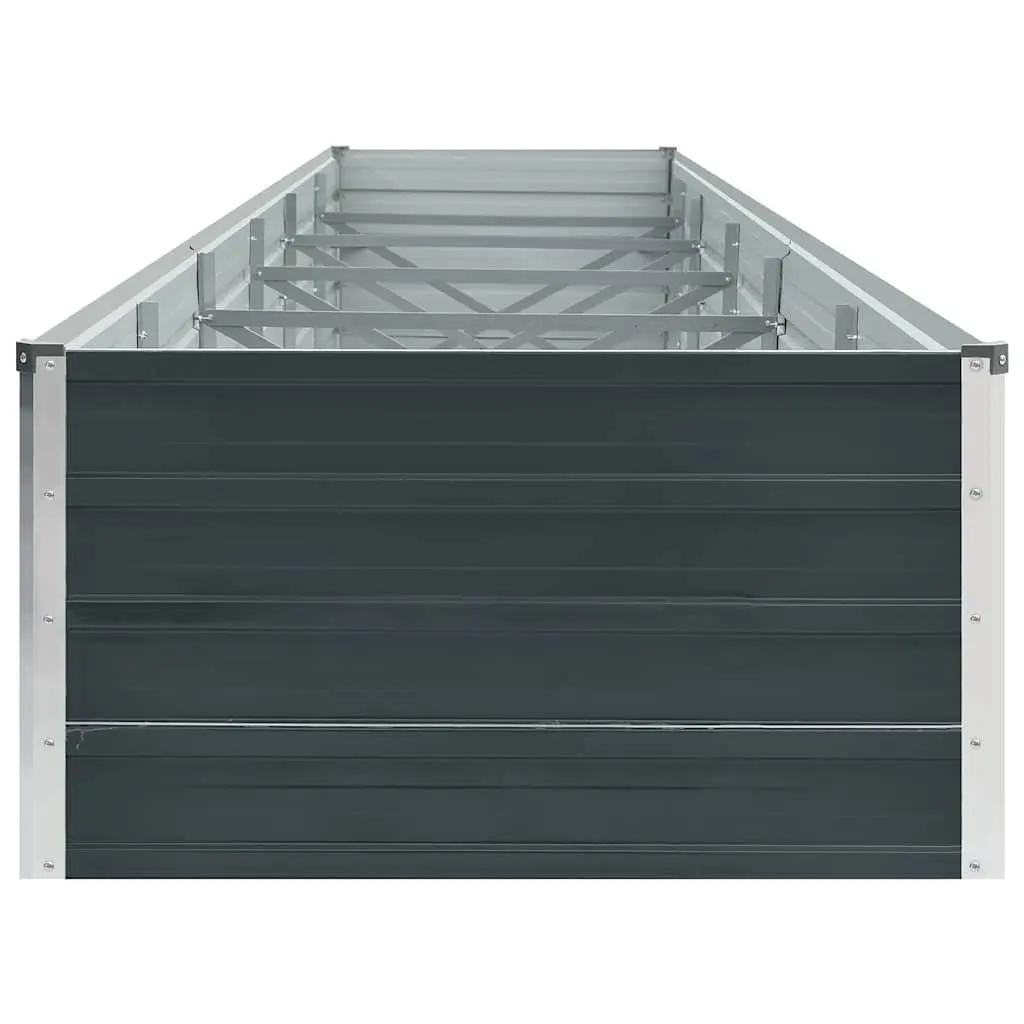 Outdoor Raised Garden Bed Galvanised Steel Anthracite 480cm x 80cm x 45cm