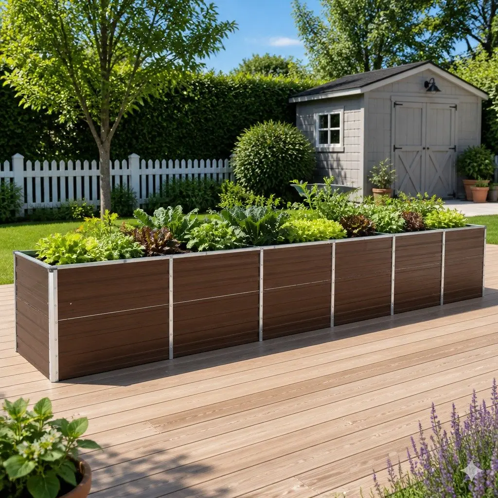 Raised Garden Bed Planter Box Heavy-Duty Galvanised Steel 480 x 80 x 77 cm