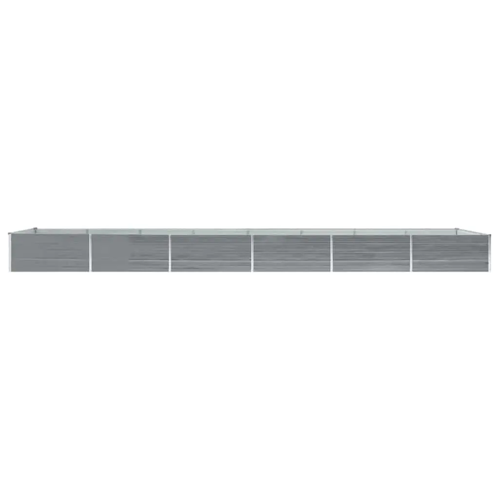 Galvanised Steel Raised Bed Weather Resistant Outdoor Planter Box Grey 600 x 80 x 45 cm