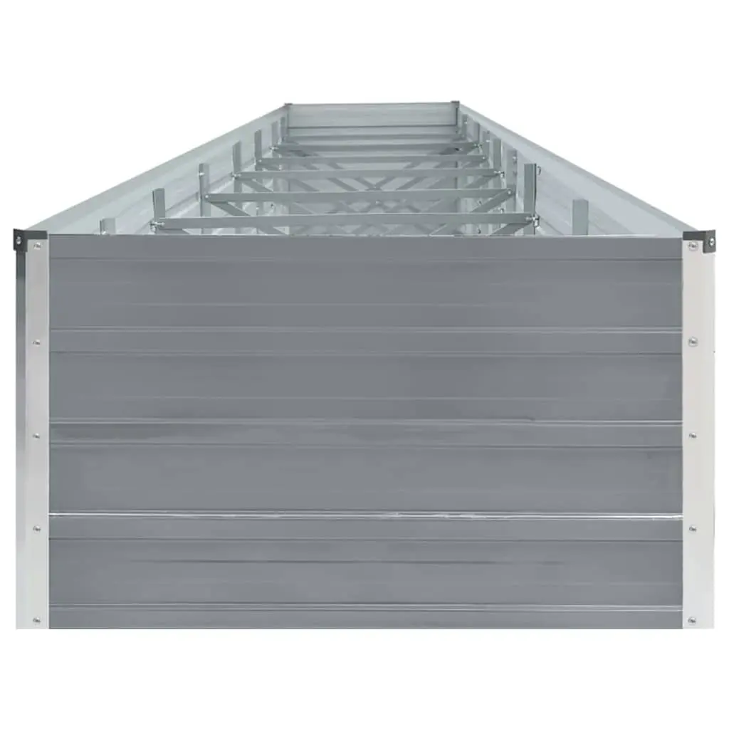 Galvanised Steel Raised Bed Weather Resistant Outdoor Planter Box Grey 600 x 80 x 45 cm