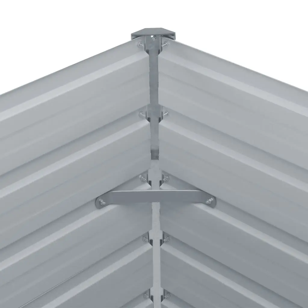 Galvanised Steel Raised Bed Weather Resistant Outdoor Planter Box Grey 600 x 80 x 45 cm