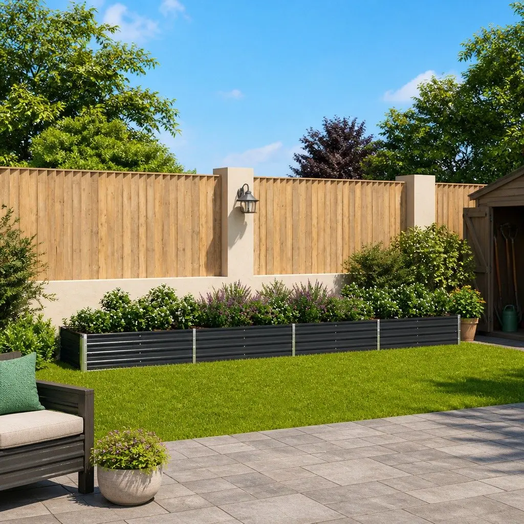 Raised Garden Bed Planter Box Heavy-Duty Weather Resistant 600 x 80 x 45 cm