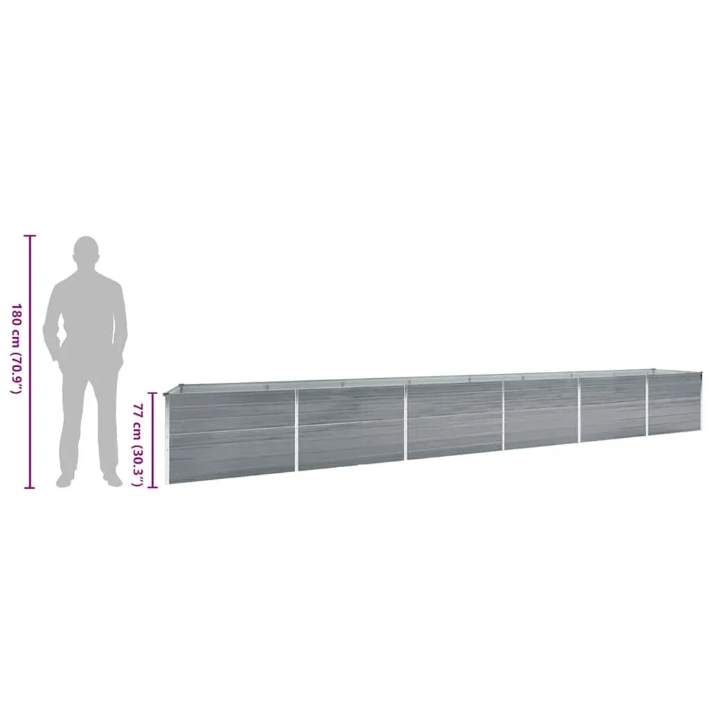 Raised Garden Bed Planter Box Grey 600 x 80 x 77 cm