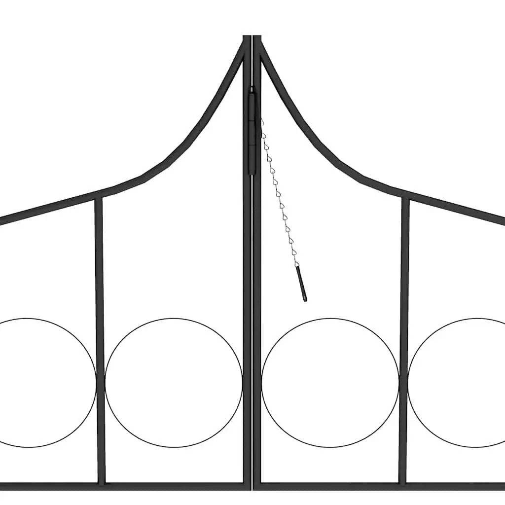 Garden Arch with Gate Black Outdoor Arbour Wedding Decorative Climbing Plants