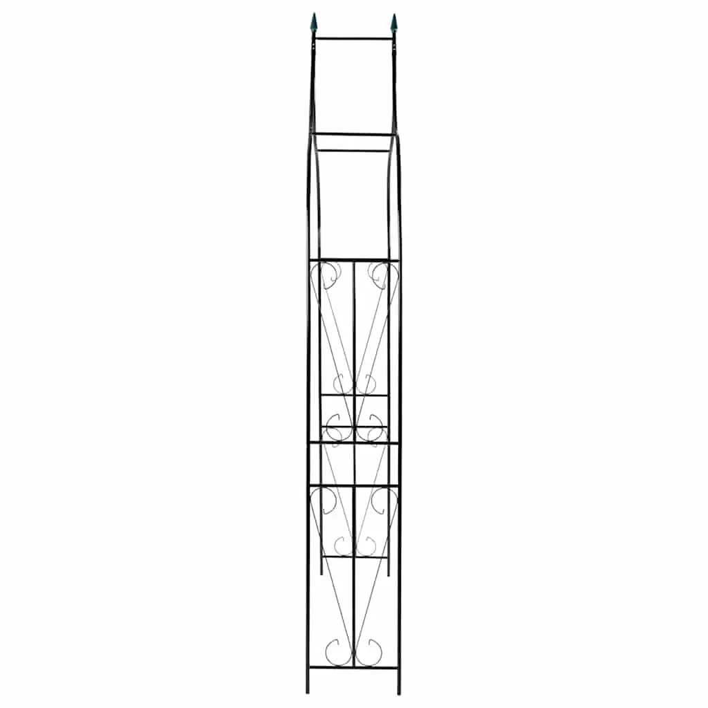 Garden Arch Dark Green Iron Tubing 142 x 37 x 275 cm Outdoor Arbour Wedding Trellis