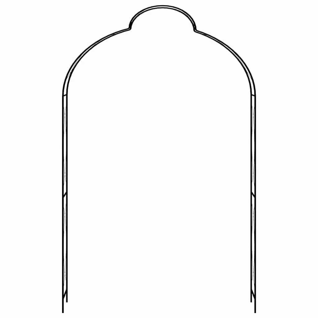 Garden Arch Black Iron Outdoor Arbour 150 x 34 x 240 cm
