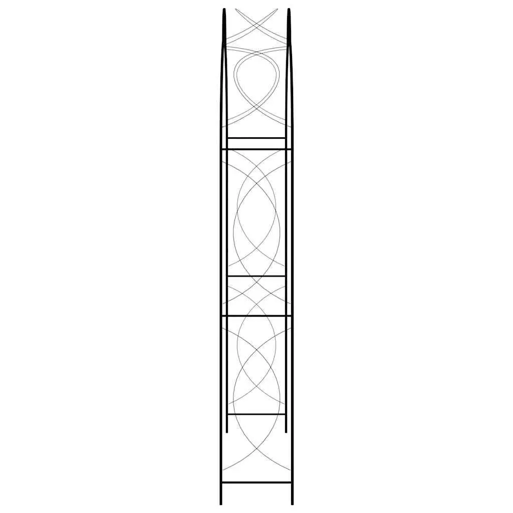 Garden Arch Black Iron Outdoor Arbour 150 x 34 x 240 cm