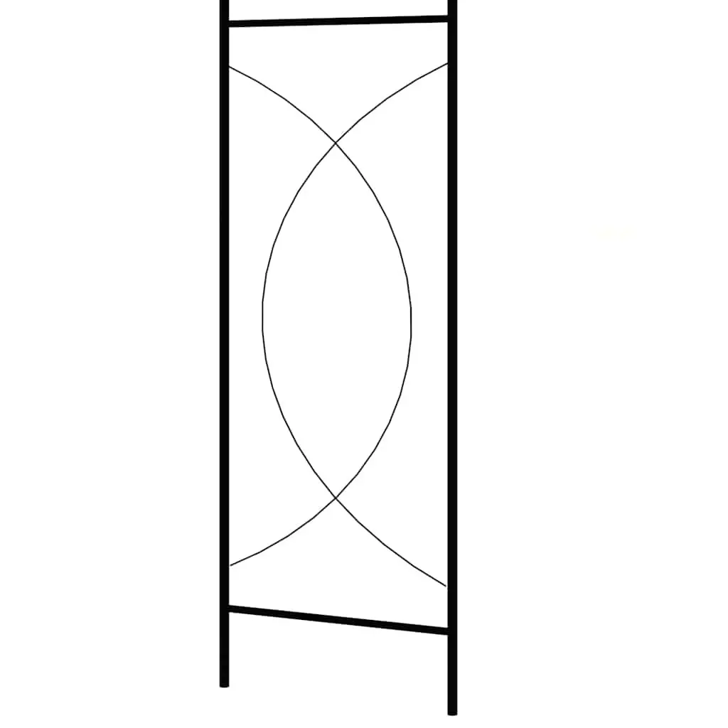 Garden Arch Black Iron Outdoor Arbour 150 x 34 x 240 cm