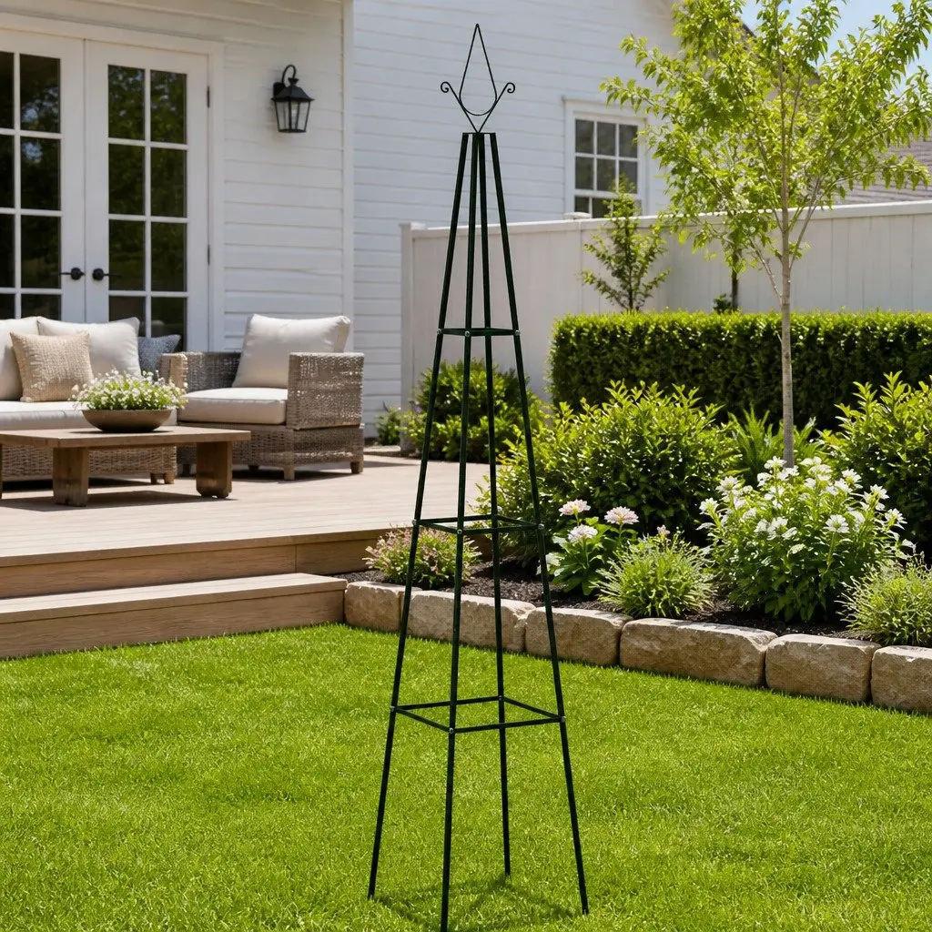 3-Tier Garden Trellis Support Rack Dark Green for Climbing Plants