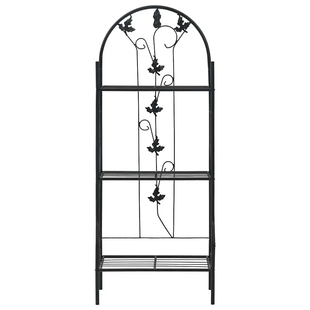 3-Layer Plant Stand Rack Black Iron Shelf Display Garden Patio Balcony Indoor