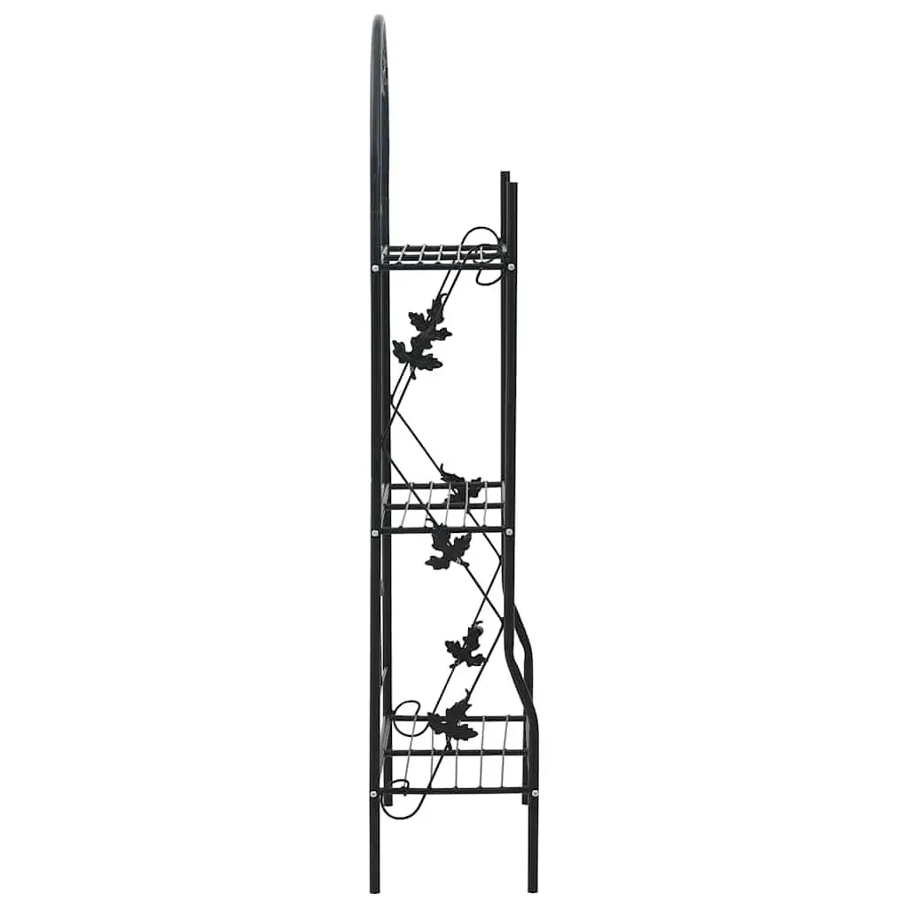 3-Layer Plant Stand Rack Black Iron Shelf Display Garden Patio Balcony Indoor