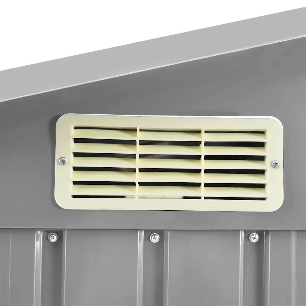 Garden Shed Grey Galvanised Iron Outdoor Storage House with Rack 205 x 130 x 183 cm
