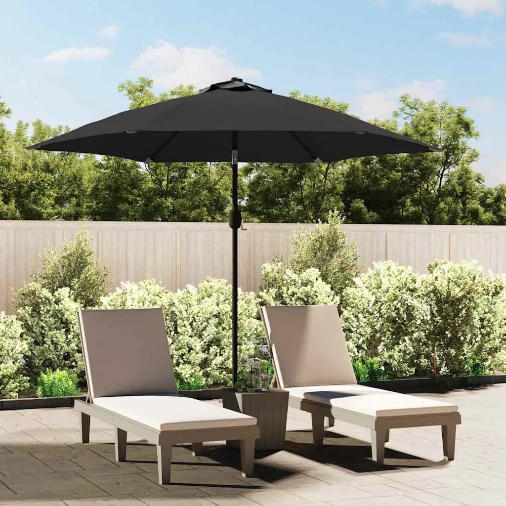 Garden Parasol Black 300cm Outdoor Umbrella UV Protective Crank Tilt Pole
