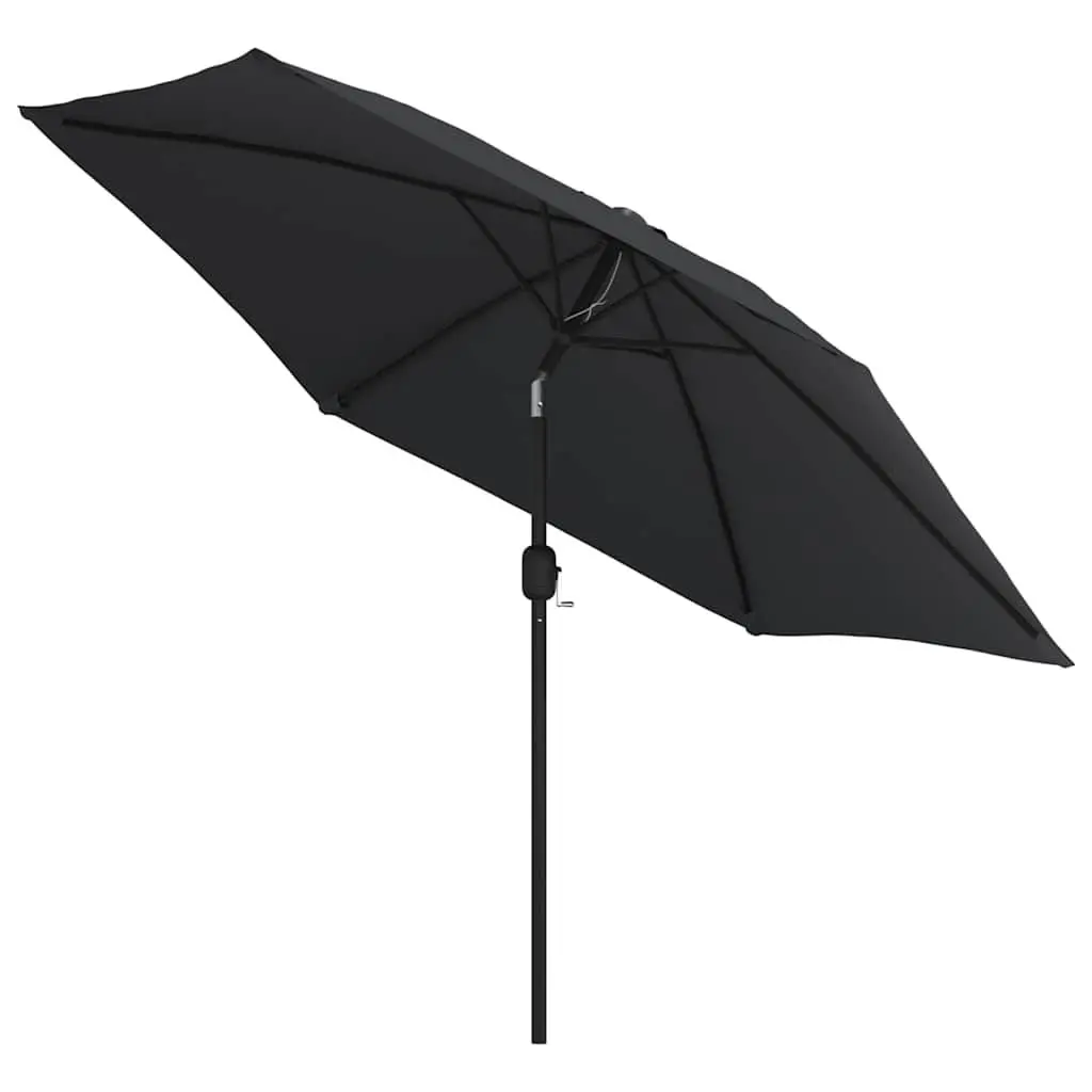 Garden Parasol Black 300cm Outdoor Umbrella UV Protective Crank Tilt Pole