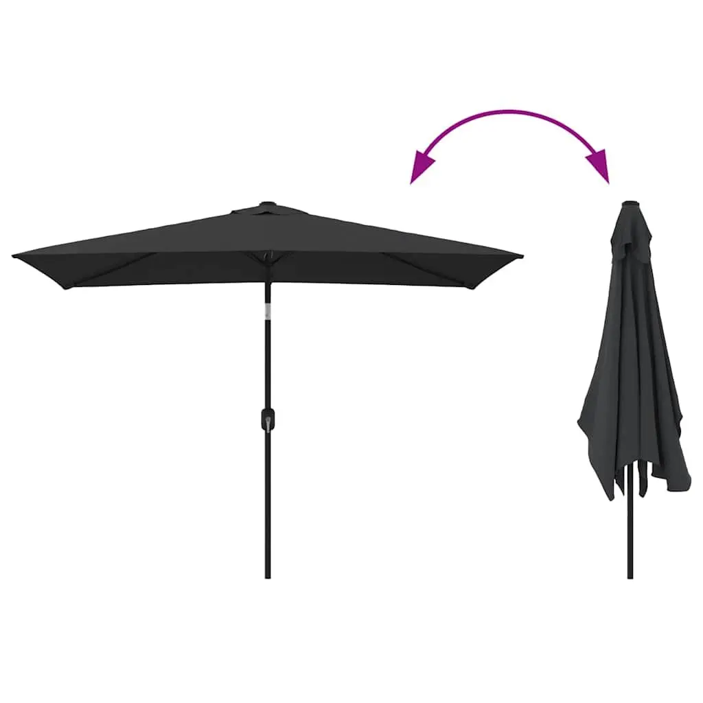 Garden Parasol Outdoor Sunshade Patio Umbrella 300x200cm Crank Tilt Foldable