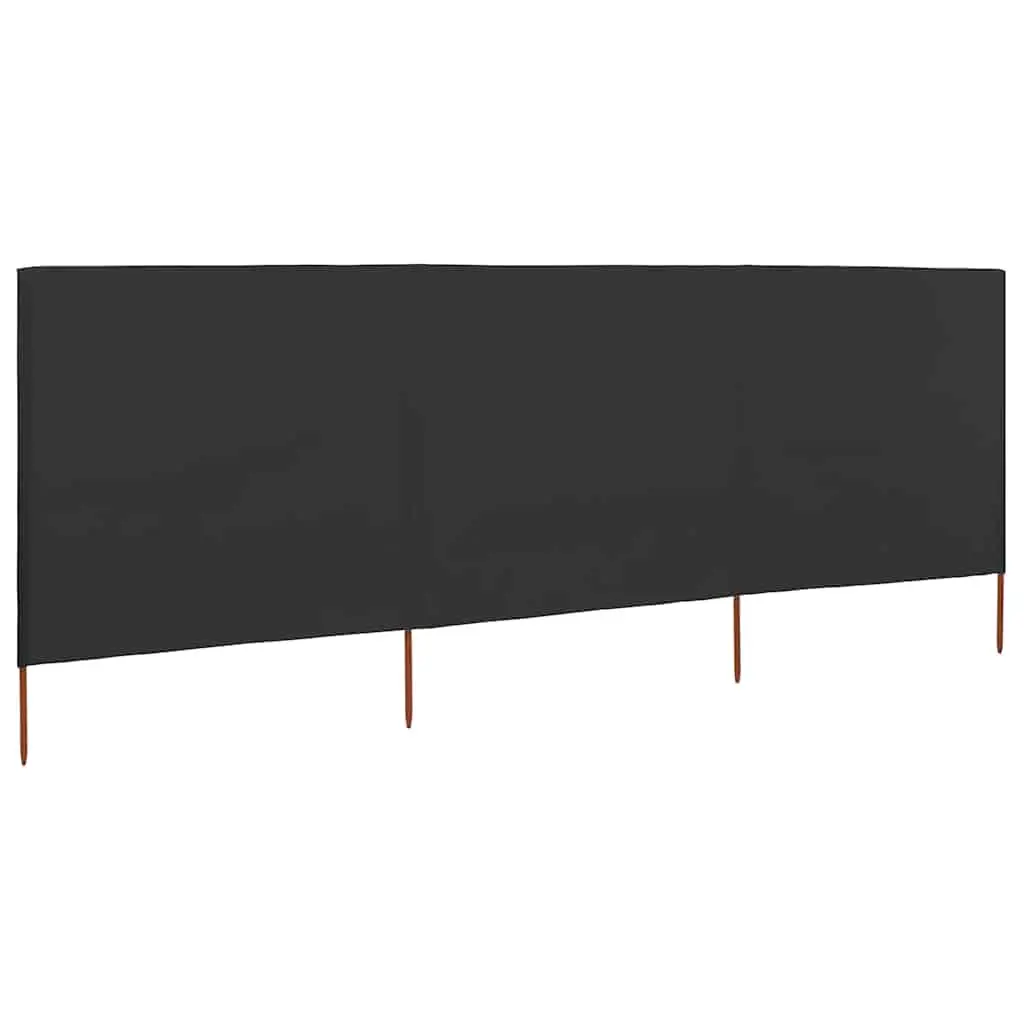 3-Panel Folding Wind Screen Outdoor Shelter Anthracite 400x160cm