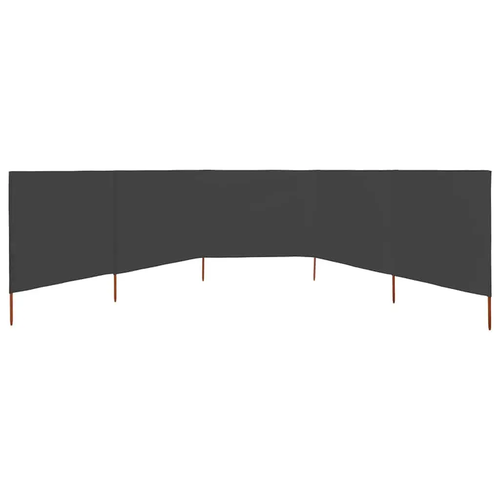 5-Panel Folding Wind Screen Outdoor Garden Shelter Fabric 600cm x 120cm