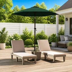 Garden Parasol 200x224cm Green Outdoor Umbrella Patio Sunshade Crank Tilt