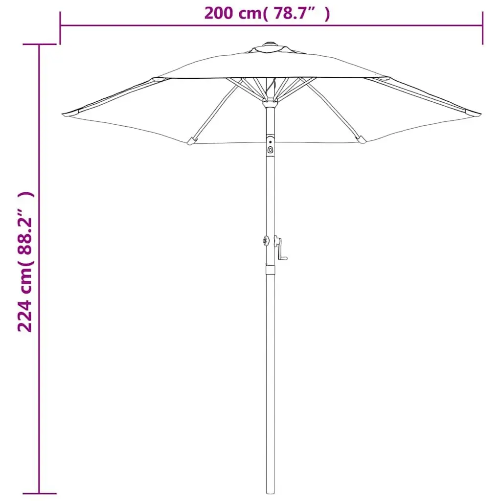 Garden Parasol UV Protective Green 200x224cm Outdoor Umbrella Crank Tilt