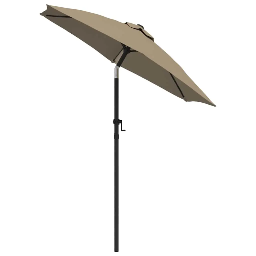Garden Parasol Crank Tilt Taupe 200x224cm Outdoor Patio Umbrella Sunshade