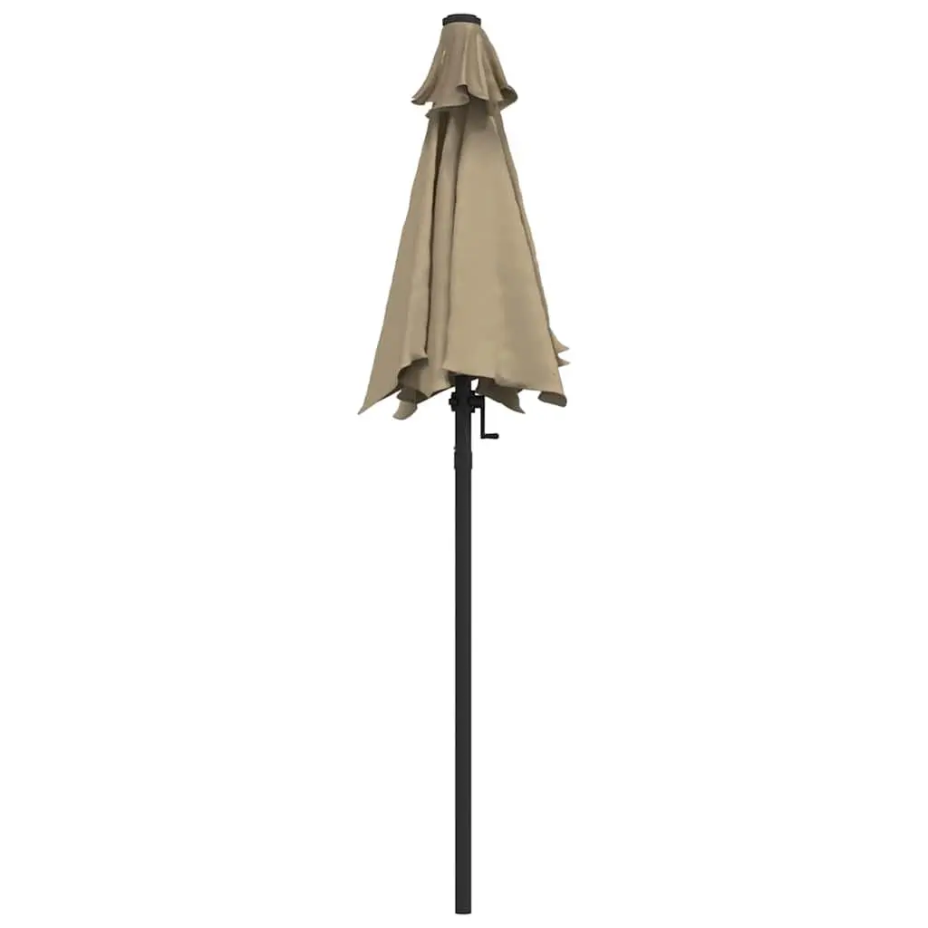 Garden Parasol Crank Tilt Taupe 200x224cm Outdoor Patio Umbrella Sunshade