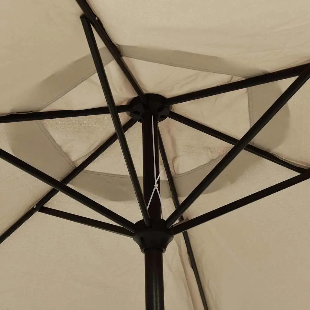 Garden Parasol Crank Tilt Taupe 200x224cm Outdoor Patio Umbrella Sunshade
