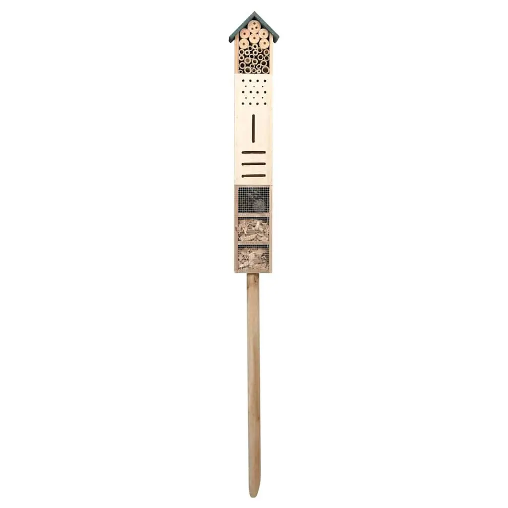 Insect Hotel Wooden Bug House Natural Pine Cones Bamboo Stems 150cm