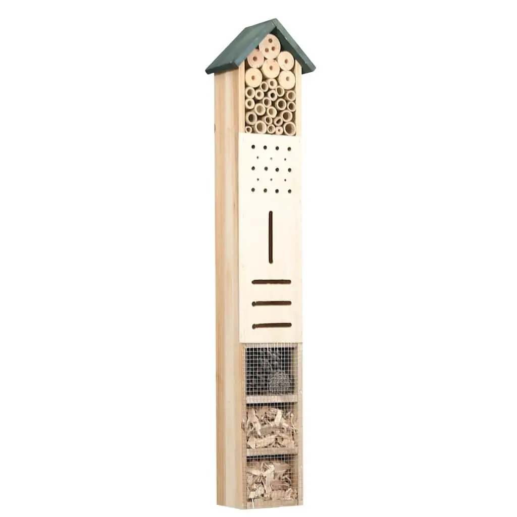 Insect Hotel Wooden Bug House Natural Pine Cones Bamboo Stems 150cm