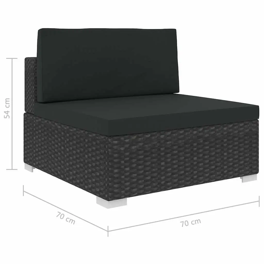 Garden Lounge Set 7 Piece Weather-Resistant Poly Rattan Sofa Patio Furniture with Cushions