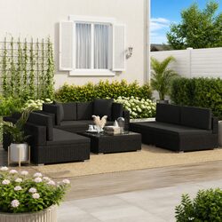 Friendly 7-Piece Outdoor Lounge Set in Black