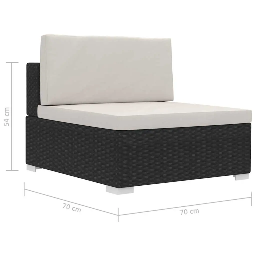 Outdoor Garden Sofa Set Modular Poly Rattan 4 Piece Black