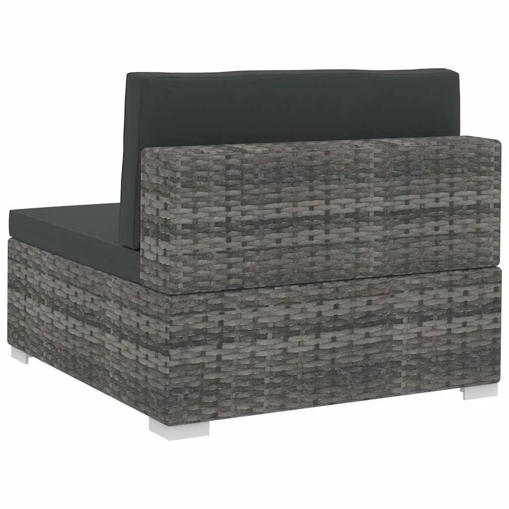 Outdoor Garden Sofa Set Poly Rattan Corner Patio Furniture Grey 4 Piece