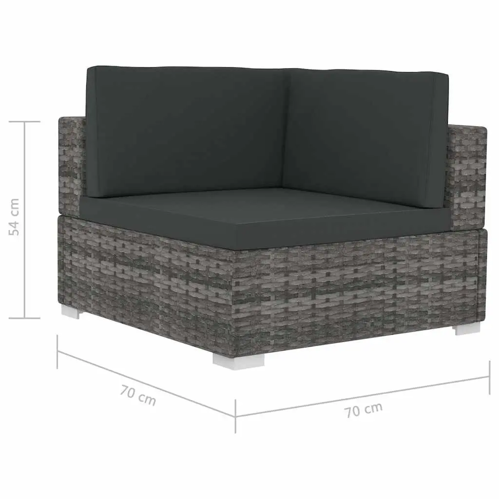 Outdoor Garden Sofa Set Poly Rattan Corner Patio Furniture Grey 4 Piece